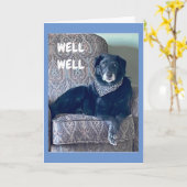 CARTE **RETRAITE** FÉLICITATIONS DE WOOF WOOF (Fleur jaune)