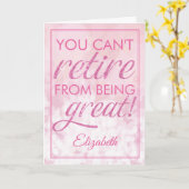 Carte Retraite Glamour Rose Retire Grande (Fleur jaune)
