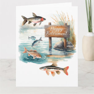 Carte Retraite heureuse de pêche pour les pêcheurs à la