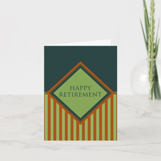 Carte retraite heureuse (diamantStriped) (Devant)