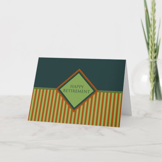 Carte retraite heureuse (diamantStriped) (Devant)