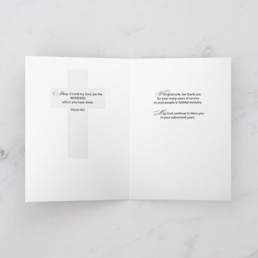 Carte Retraite nommée faite sur commande de prêtre, (Intérieur)