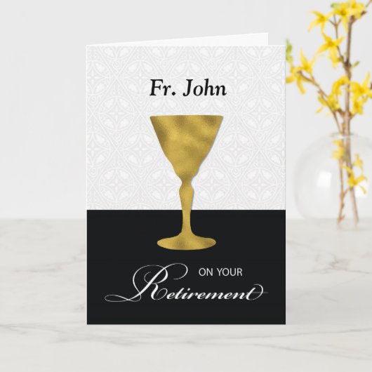 Carte Retraite nommée faite sur commande de prêtre, (Fleur jaune)