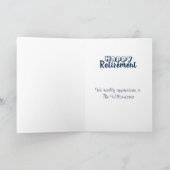 Carte Retraite n'oubliez jamais l'espace bleu (Intérieur)