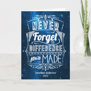 Carte Retraite n'oubliez jamais l'espace bleu