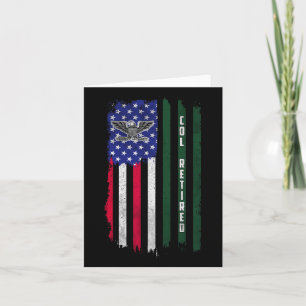 Carte Retraité O6 Colonel Col Rank American Flag