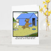 Carte Retraite occupée : Dessin de chien (Fleur jaune)