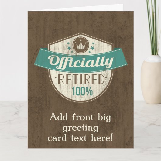 Carte Retraite officielle, 100% Retraite Vintage (Devant)