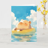 Carte Retraite paisible des capybaras (Fleur jaune)