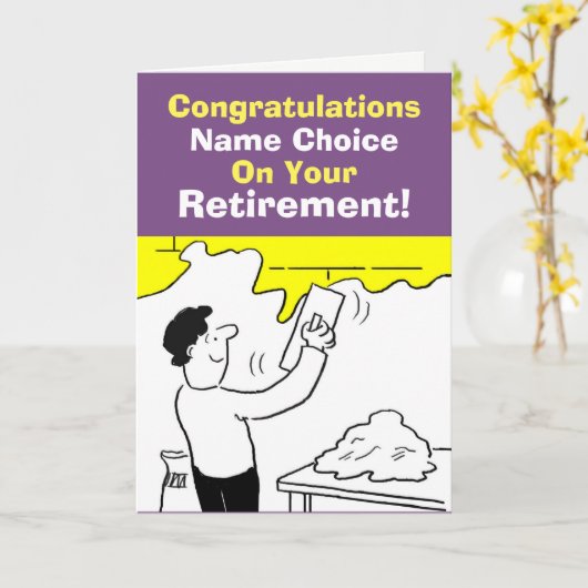 Carte Retraite Plasterer (Fleur jaune)