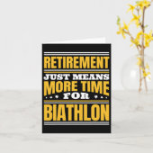 Carte Retraite Plus De Temps Pour Le Biathlon  (Fleur jaune)