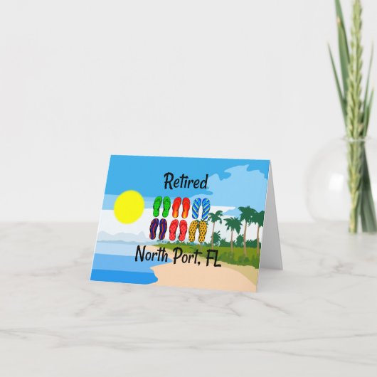 Carte Retraité, Port Nord, FL, conception de plage, Cart (Devant)
