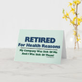 Carte Retraité Pour Des Raisons De Santé Humour (Fleur jaune)