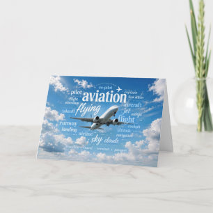 Carte Retraite pour pilote de jet volant dans un nuage d