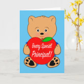 Carte Retraite principale avec l'ours et l'Apple de (Fleur jaune)