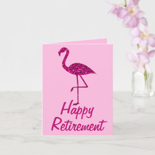 Carte Retraite rose flamingo Texte personnalisé Salutati
