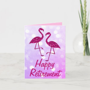 Carte Retraite rose flamingo Texte personnalisé Salutati
