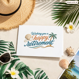 Carte Retraite Typographie Tropicale Moderne