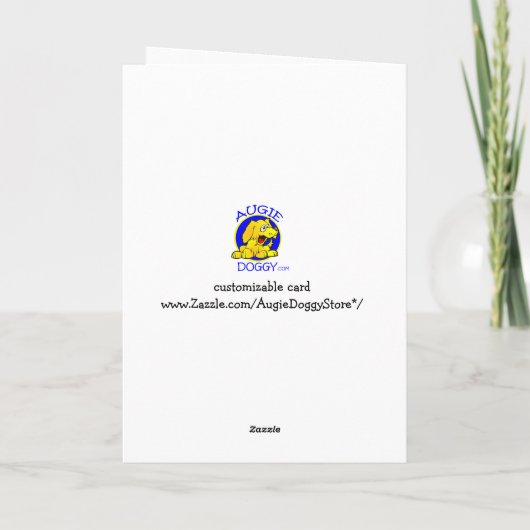 Carte Retriever doré souriant en aquarelle (Dos)