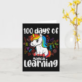 Carte Retro 100 Jours D'Apprentissage Magique Unicorne G (Fleur jaune)