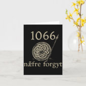 Carte Retro 1066 Naefre Forgyt Never Forget Viking Engla (Fleur jaune)