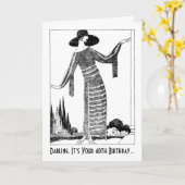 Carte Retro 1920 Élégante dame (Fleur jaune)