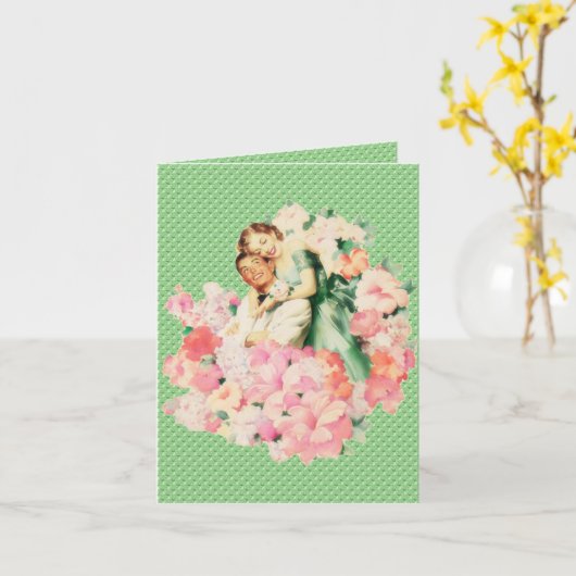 Carte Rétro 1950 Couple (Fleur jaune)