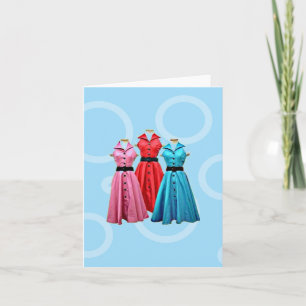 CARTE RETRO 1950 RESSES GREETING CARD