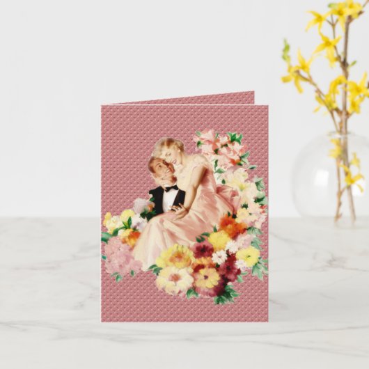 Carte Rétro 1950s Couple V2 (Fleur jaune)