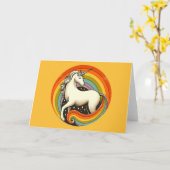 Carte Retro 1980s Rainbow Unicorn 80s Unicorns (Fleur jaune)