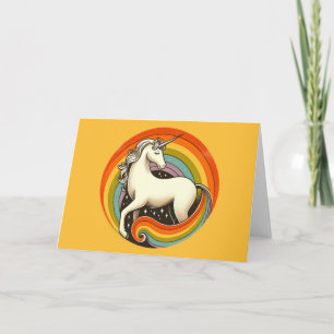 Carte Retro 1980s Rainbow Unicorn 80s Unicorns