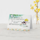 Carte Retro 40e anniversaire (Fleur jaune)