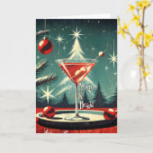 Carte Retro 50s Snow Flurry Christmas Tree Martini (Fleur jaune)