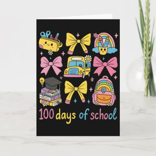 Carte Retro 67 Days Of School Pastel Pencil Student (Devant)