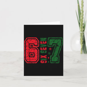 Carte Rétro 67 Drôle Six Sept Mème 6 7 Numéro Noël