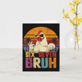 Carte Retro 67 Six Seven Bruh Funny Chicken With Sungles (Fleur jaune)