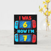 Carte Retro 7th Birthday Boy I Was 6 Now I'm 7 Year Old (Fleur jaune)