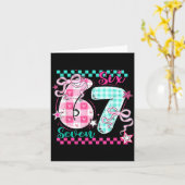 Carte Retro à carreaux Saint-Valentin Six Sept Mème 67 V (Fleur jaune)