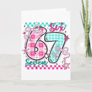 Carte Retro à carreaux Saint-Valentin Six Sept Mème 67 V