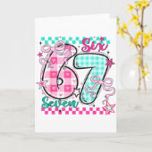 Carte Retro à carreaux Saint-Valentin Six Sept Mème 67 V (Fleur jaune)