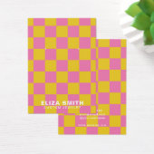 Carte Retro À damiers bijoux rose jaune (Bureau)