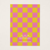 Carte Retro À damiers bijoux rose jaune (Dos)