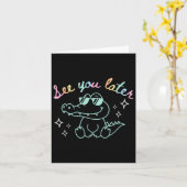 Carte Retro à plus dernier jour d'école Alligator E (Fleur jaune)