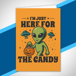 Carte Retro Alien Je Suis Ici Juste Pour Les Bonbons Hal