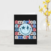 Carte Retro America Super Smile Face American Flag 4e (Fleur jaune)