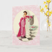 Carte Rétro amour des années 1950 (Fleur jaune)