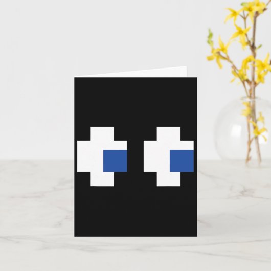 Carte Retro Arcade Gaming Halloween Ghost Partner Group (Fleur jaune)