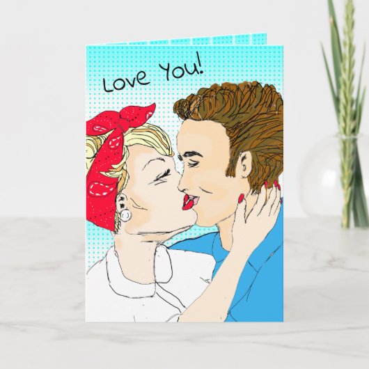 Carte Retro Art Couple's Love You (Devant)