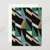 Carte Retro Art Déco Vintage Diamant Triangle Motifs (Devant / Derrière)