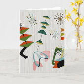 Carte Rétro atomique d'Eames-Ère inspiré (Fleur jaune)